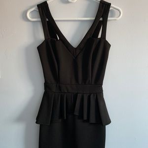 Black Peplum Party Dress